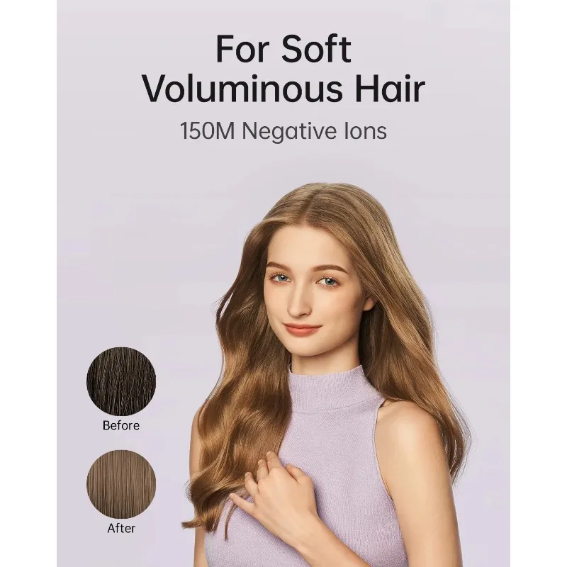 Фен Laifen SE Lite, высокоскоростной двигатель 100 000 об/мин и 150 миллионов отрицательных ионов (фиолетовый, поликарбонат)