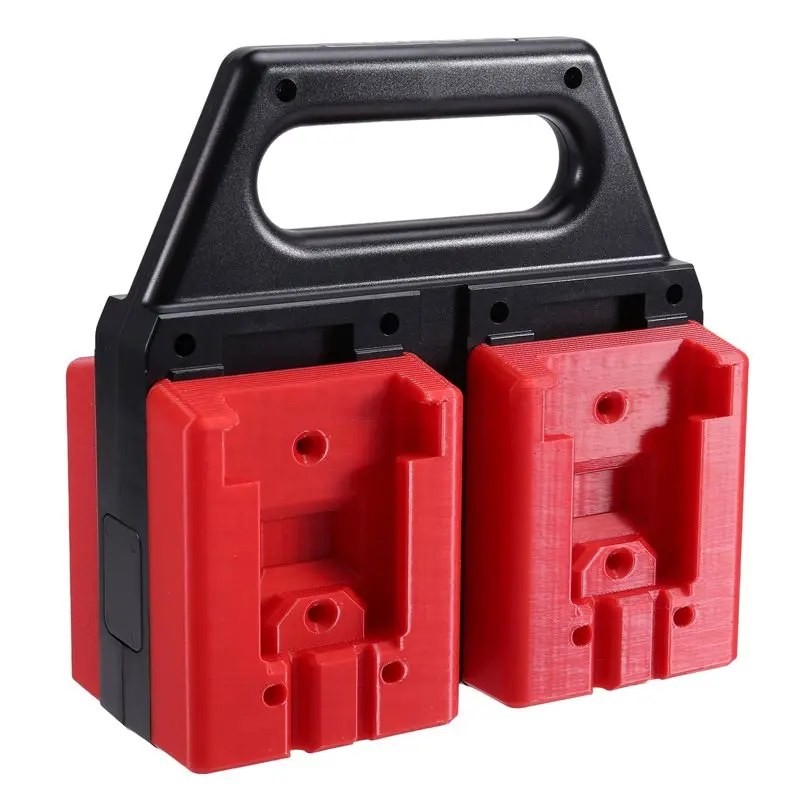 

ABKY-Carrying Holder 4-Slot For 18V,Battery, Non-Slip Battery Storage Organizer Rack Caddy With Handle