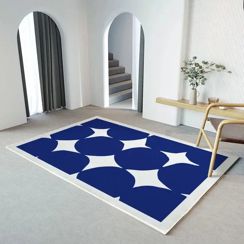 

Modern Artistic Geometric Blue Carpets Bedroom Living Room Home Decoration Non-slip Lounge Area Rugs Floor Mat Door Hallway