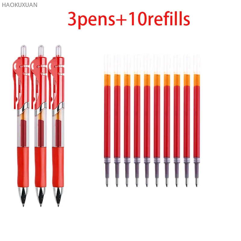 Set di ricariche per penne a scomparsa da 11 pezzi Set di inchiostro nero rosso blu penna a sfera da 0.5 Mm di grande capacità forniture per ufficio