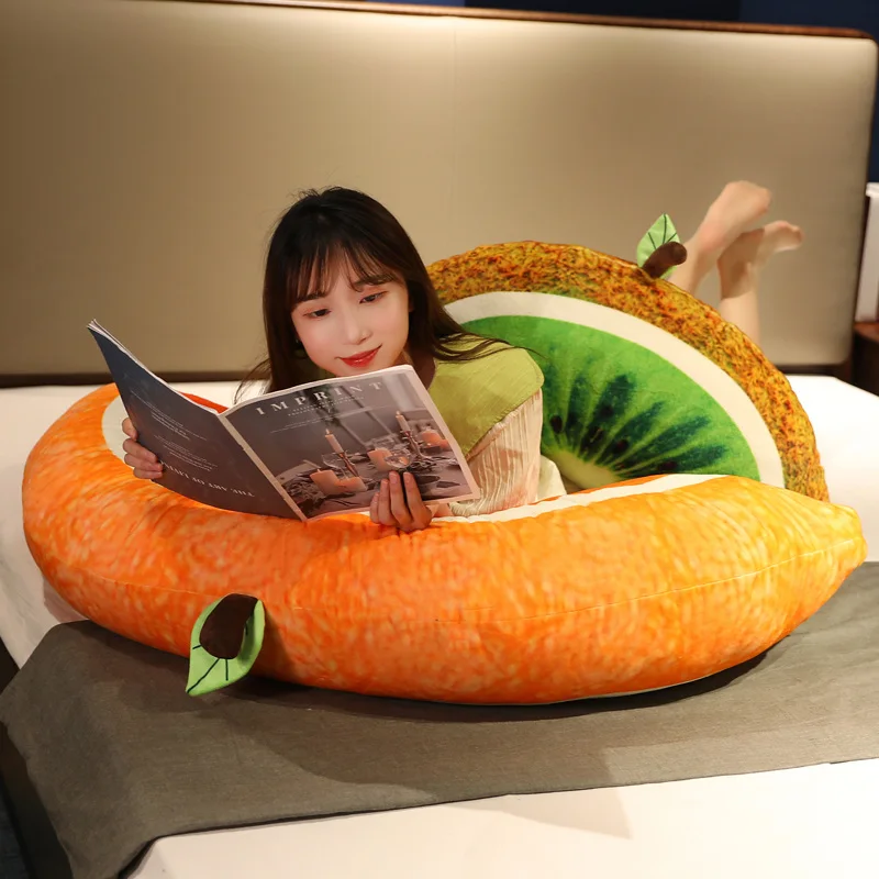 1pc Giant Plush Fruit Pillow Stuffed Soft Watermelon Bed Cushion Home Sofa Baby Girls Sleepy Pillow Kawaii Birthday Gift