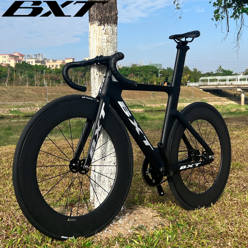 

Карбоновый трековый велосипед BXT 700C, односкоростная карбоновая рама, комплект шоссейного велосипеда с фиксированной передачей и карбоновой колесной парой