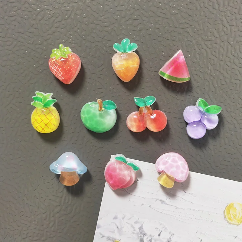 10pcs Cartoon Fruit Refrigerator Magnets Summer Photo Message Board Fridge Magnets Home Office Refrigerator Decoration Ornaments
