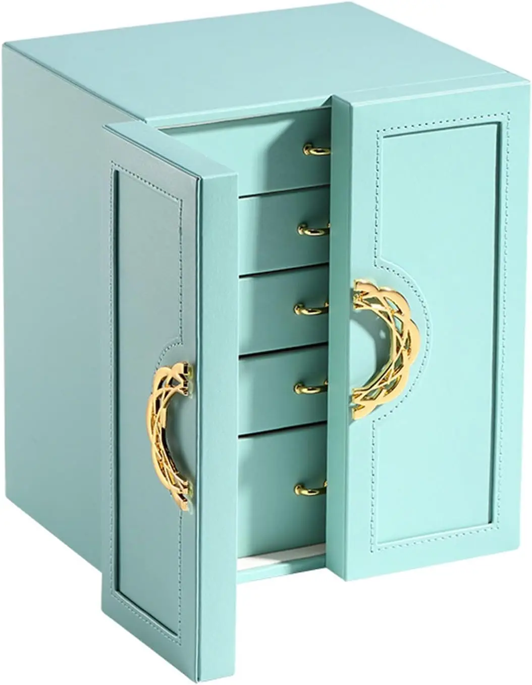 

Multi-Functional Jewelry Box, Leather Jewelry Storage Box, Organizer for Women's Rings, Necklaces, Earrings, and Bracelets