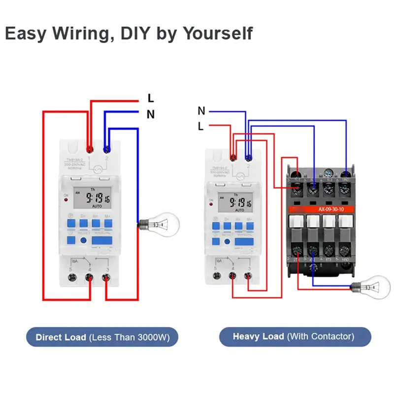 APPLIA-Programmable Digital Time Switch Relay Timer Control AC 220V 16A Din Rail Mount TM919A Timer Switch