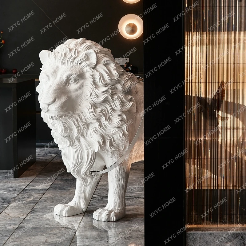 Abstract Animal Sculpture Big Decorations Model House Sales Department Hotel Hallway Art Floor Lighting