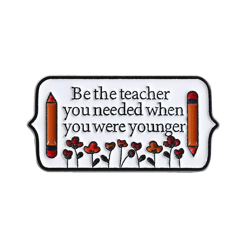 Pins Cartoon Pencil Letter Geometry Badge Teacher's Day Teacher Souvenirs Badge Accessories Clothing Bag Decoration Badges Metal