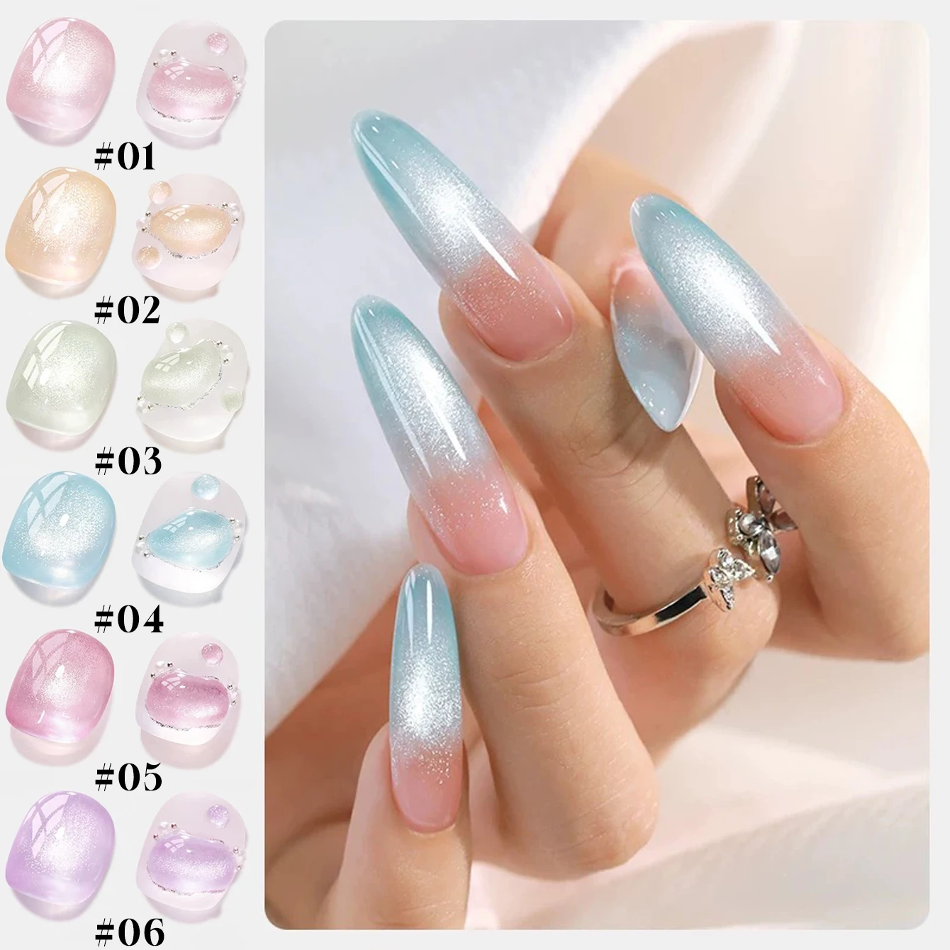 MIANEL 12ML 2026 New Longan Cat Eye Gel Polish Macaron Dopamine Sheer Ultra Sparkling Cat Eye Finish Nail Art