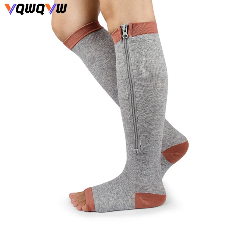 

1Pair Leg Warmers for Men and Women,Long Tube Sports Pressure Socks,Venous Elastic Socks,Leg Socks with Exposed Toes