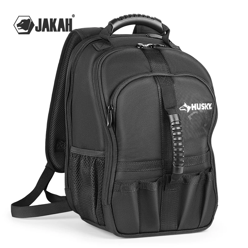 Tool Backpack with Laptop Compartment, Heavy-Duty 1680D , 3 Zipper, Widened Padded Straps for Technicians & Contractors