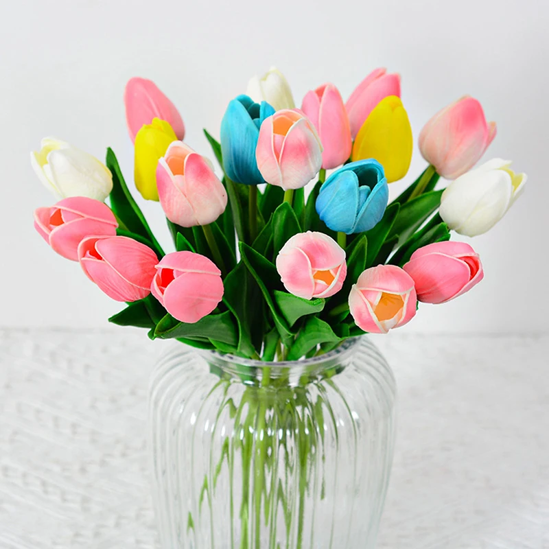 5 Pcs Tulip Artificial Flowers Real Touch Flowers Tulip Bouquet Decor Mariage For Home Garden Wedding Decoration Fake Flowers