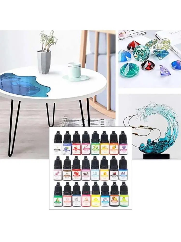 

24 цвета, жидкая эпоксидная смола, пигмент, полупрозрачная эпоксидная смола, краситель, высококонцентрированная смола, краситель