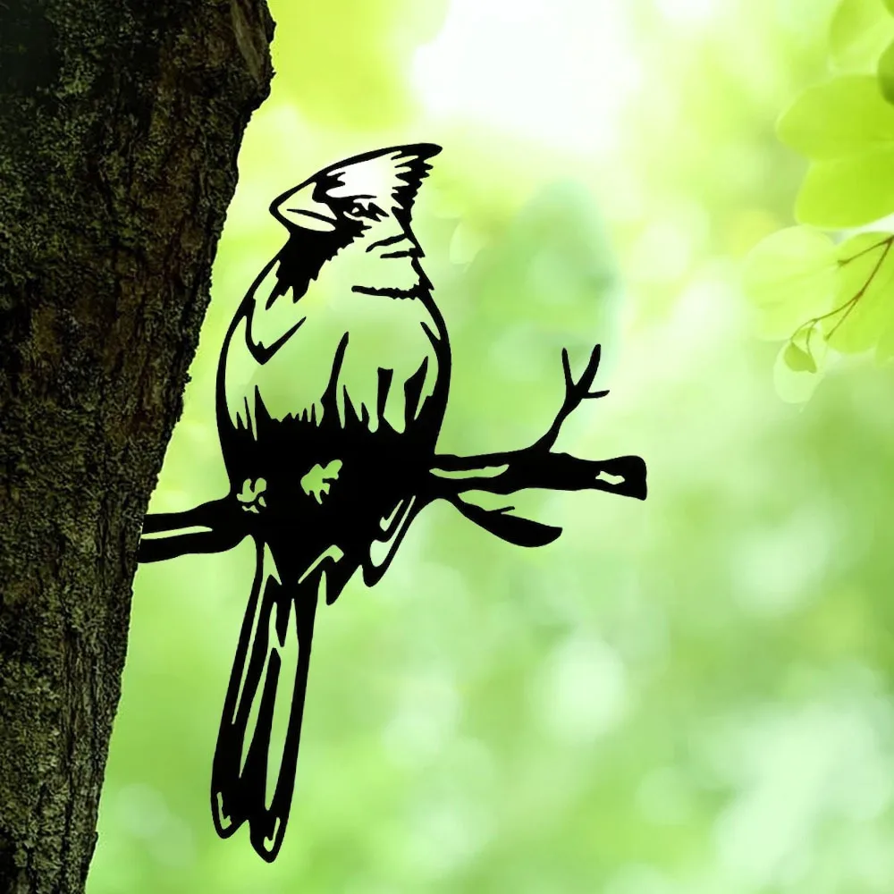 CIFBUY Robin Bird Iron Metal Wall Sculpture Exquisite Natural Yard Ornament Enchanting Outdoor Garden Tree Collectible Figurine