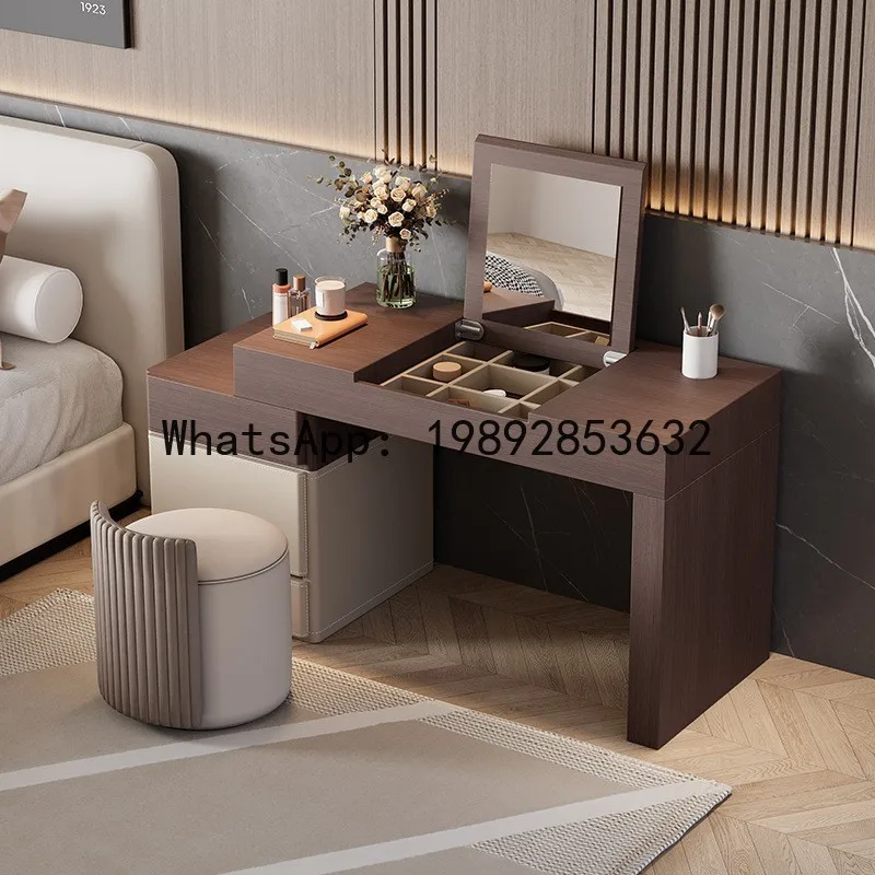 CZ Italian Minimalist Desk for Home Use, Small Apartment, Extendable Dressing Table, Integrated High-End Computer Desk