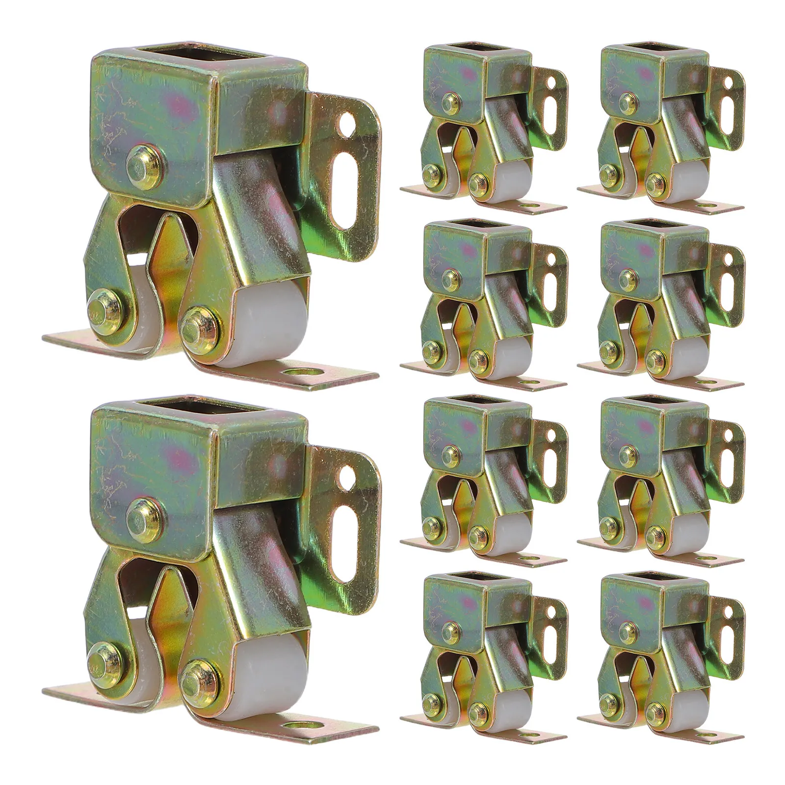 20Pcs Heavy Duty Cabinet Latches Double Roller Door Catch Hardware for Kitchen Wardrobe Closet Cupboard Doors Smooth Silent