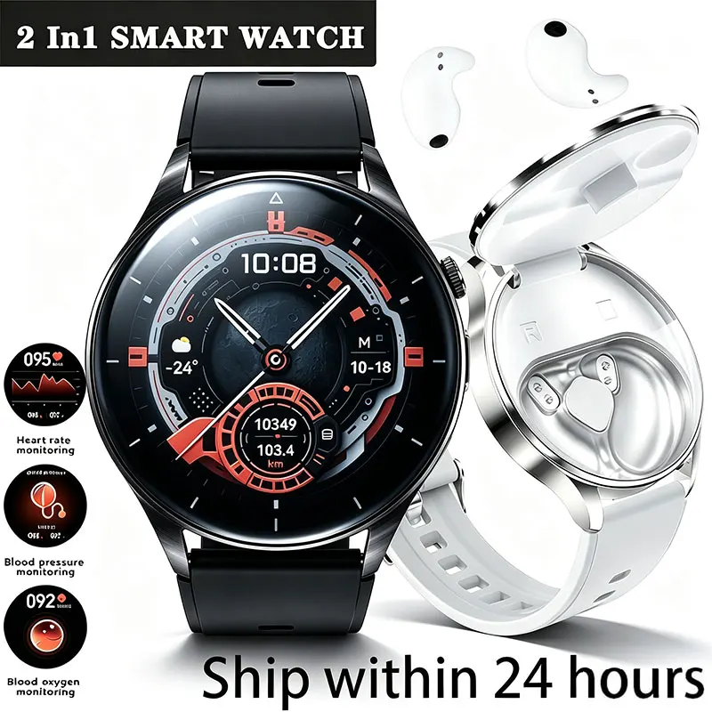 2026 New  2‑in‑1 Smart Watch Built‑in Wireless TWS Earphone 1.45