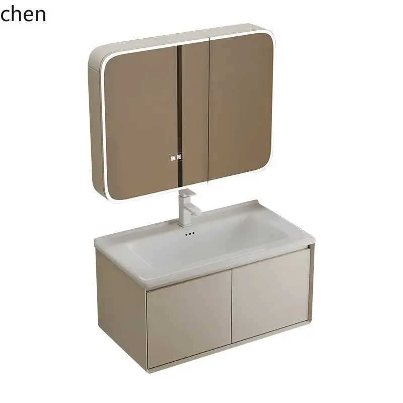 A31- Bathroom Cabinet Mirror Thickened Bathroom Makeup Storage Grid Anti-collision Heightened Waterproof Smart Wall-mounted