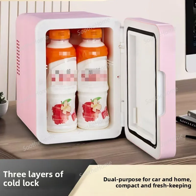 LED 3-Speed Dimmable 4L Mini Fridge - Car-Mounted with Cooling and Heating Functions mini fridge freezer