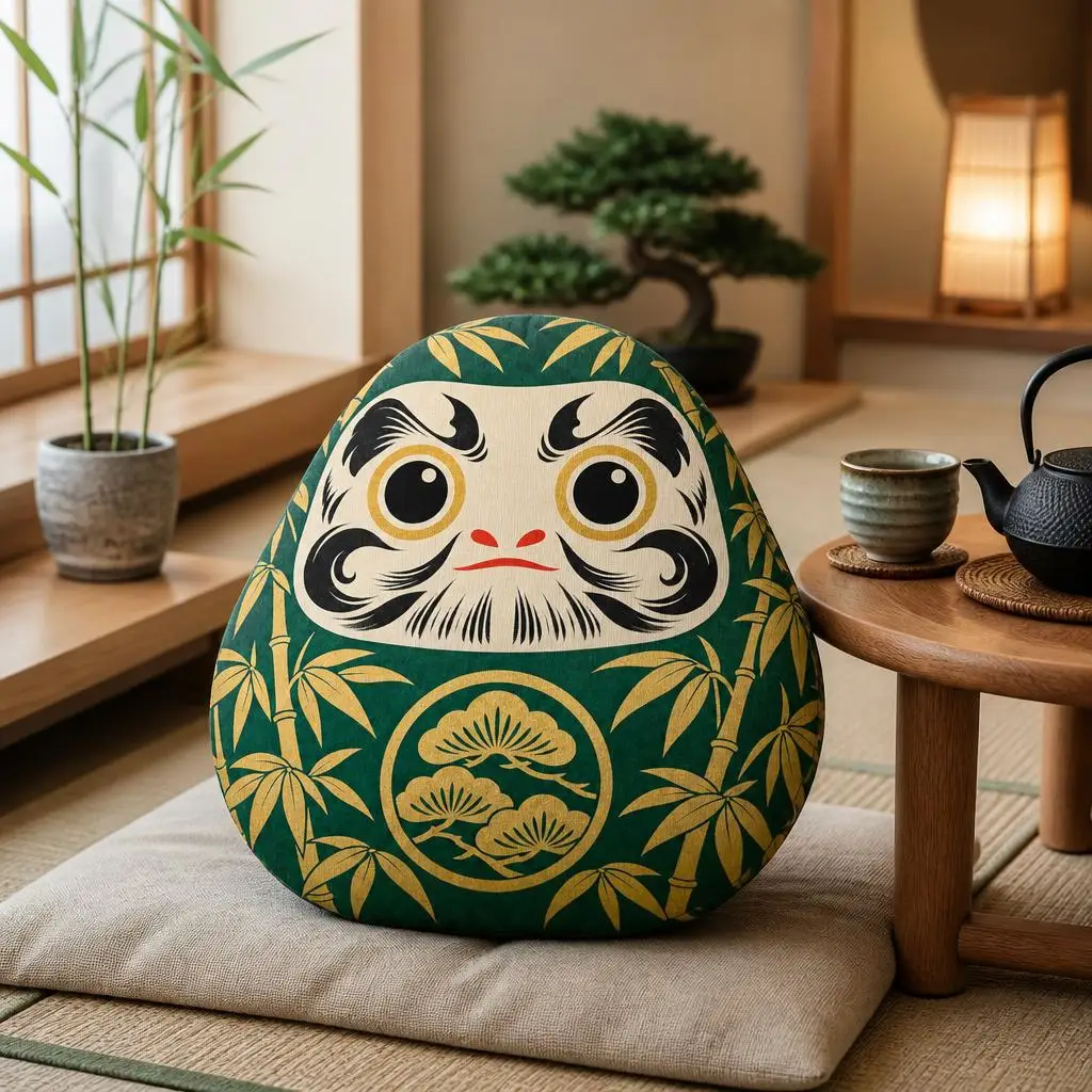 Japanese Daruma Good Luck Plush Pillow Wish Making Stuffed Cushion Shaped Throw Pillow Japanese Culture Home Decor Gift Sofa