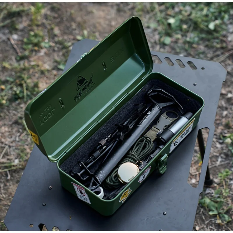 Outdoor Toolbox Portable Metal Miscellaneous Storage Box Camping Portable Storage Box Outdoor Camping Store Tools