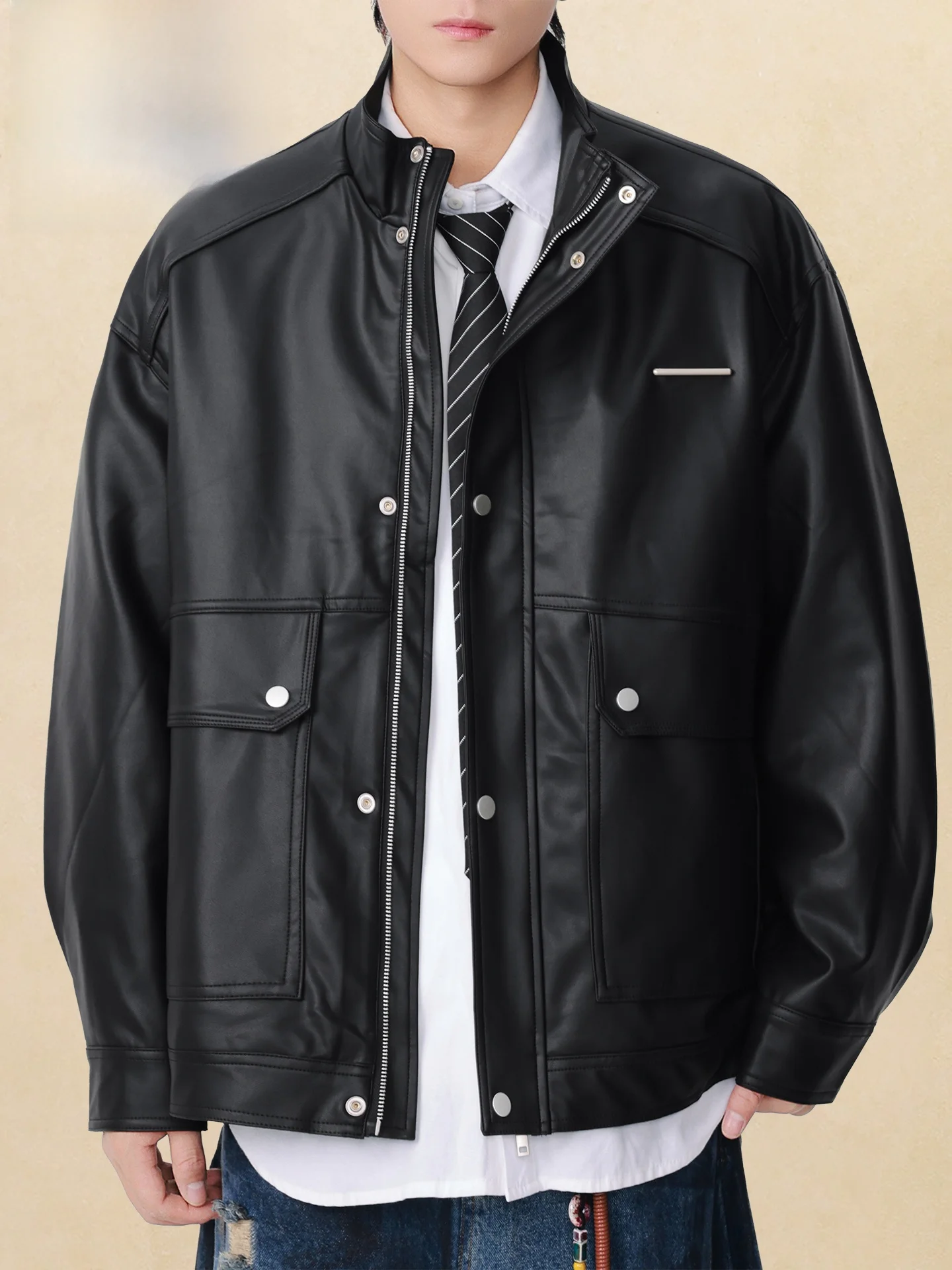 

Мужская повседневная куртка Pierre Cardin однотонного цвета с воротником, верхняя одежда для работы на открытом воздухе, весна-осень, универсальная, на молнии, с длинными рукавами