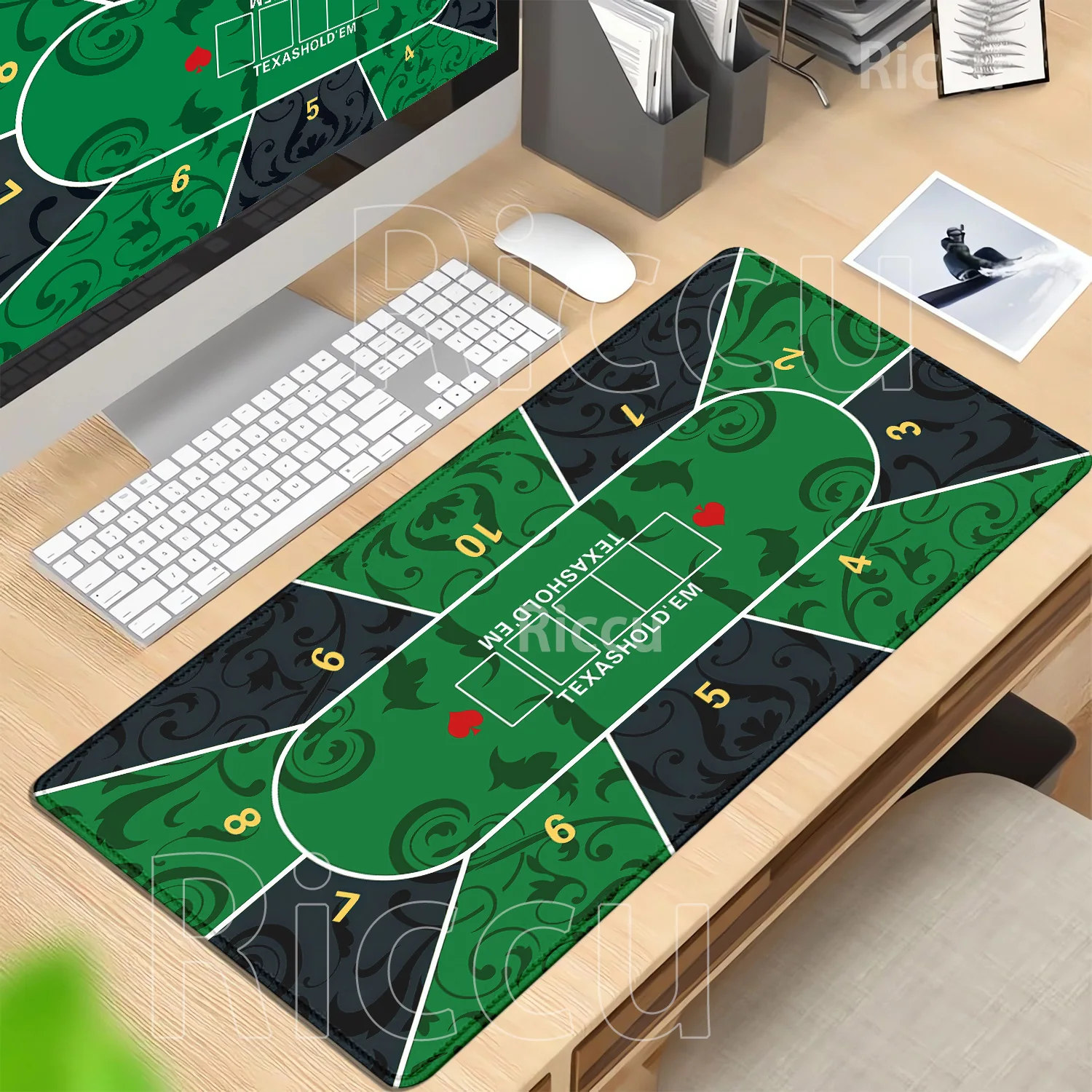 Texas Poker Playmat Rubber Tablecloth Game Layout Mouse Pad Tabletop Holdem Home Entertainment Game Rooms XXL HD print desk mat