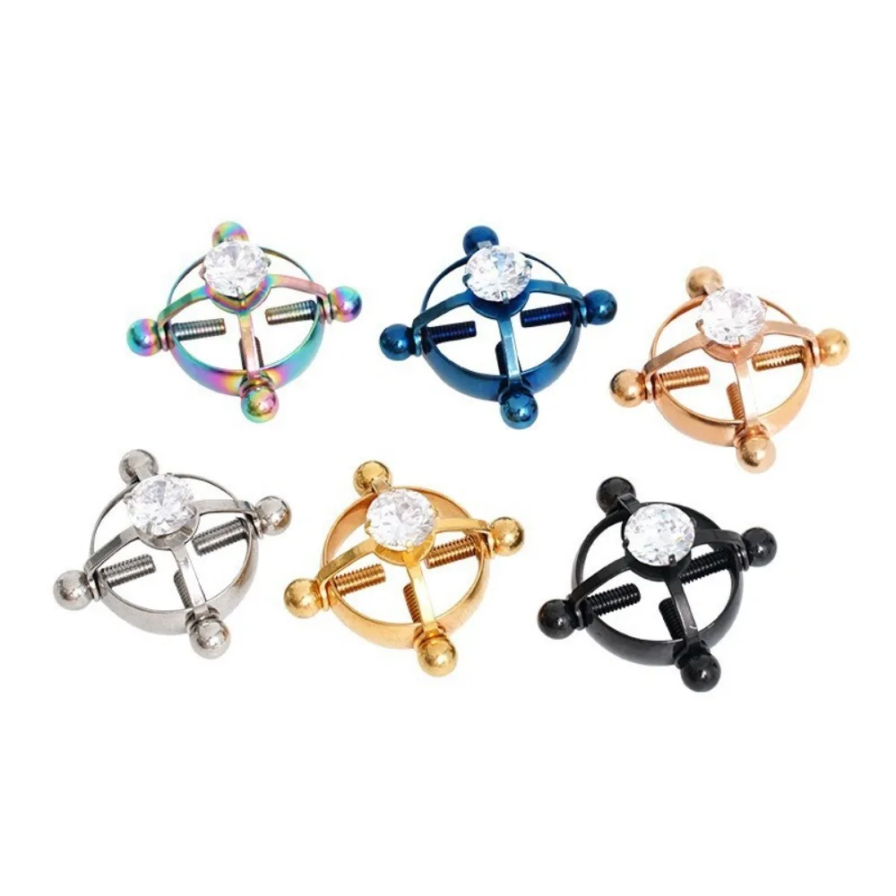 Women Stainless Steel Breast Ring Nipple Clamp Clip with Jewelry Fetish Fake Nipple Piercing Exotic Sex Shop Clearance Wholesale