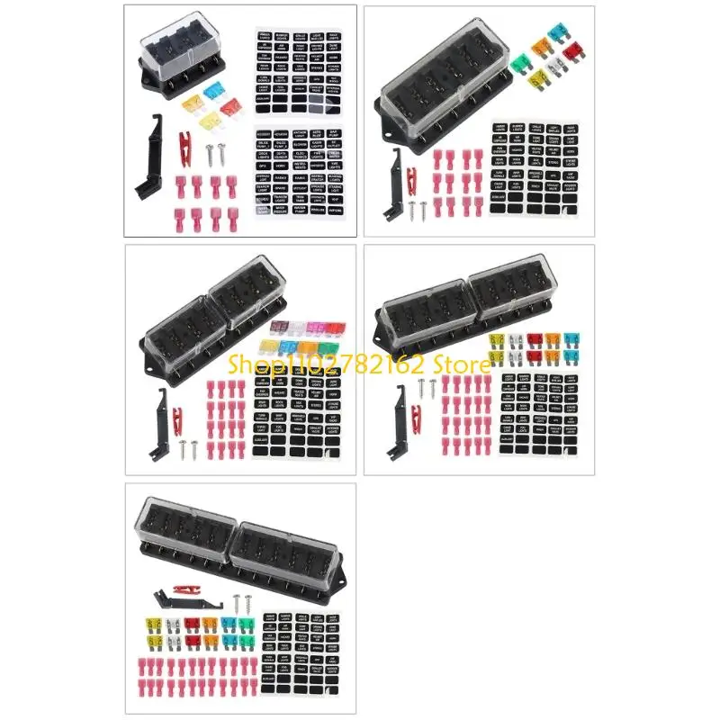 

547B 4-12 Way Fuses 32V Car Boats Fuses Box Holder Board for Car