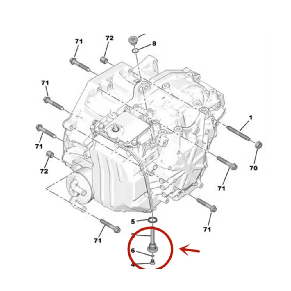 สกรูระบายน้ำมันเกียร์สำหรับเปอโยต์3008 308 408 508 RCZ ซีตรอง C5 C4กระปุก DS5 221347