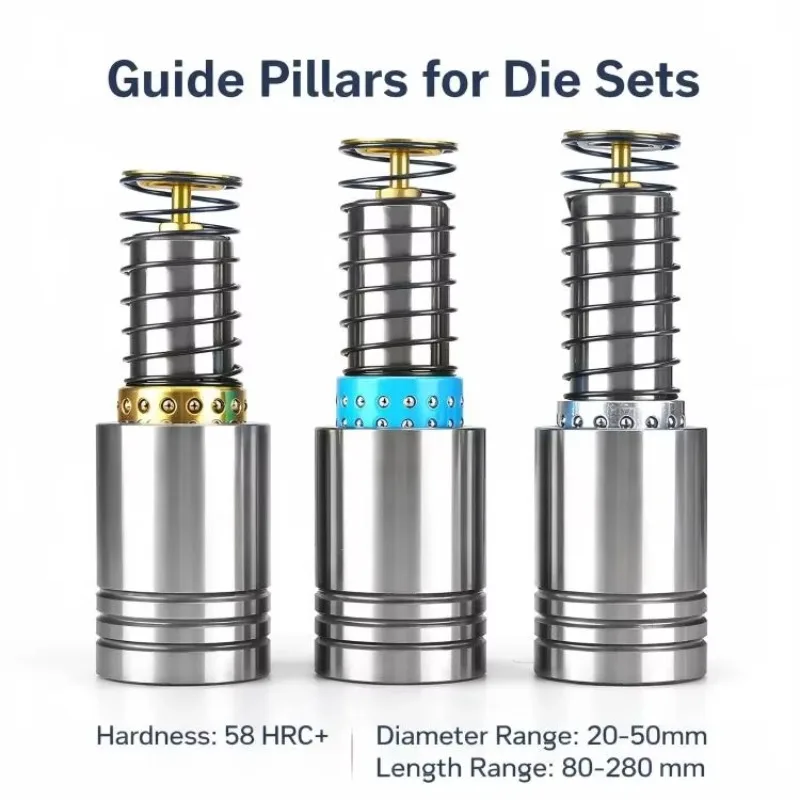 Mold Guide Pillar Guide Bushing Set Stamping Die Accessories Guide Post Ball Bush High Precision 58+HRC for Stamping Die