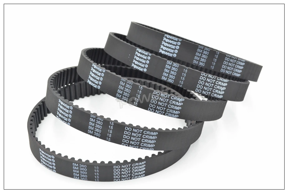 POWGE 350/355/360/365/370/375 5M Synchronous Belt Teeth=70/71/72/73/74/75 HTD5M Closed-Loop Timing Belt Pulley 360-5M 370-5M