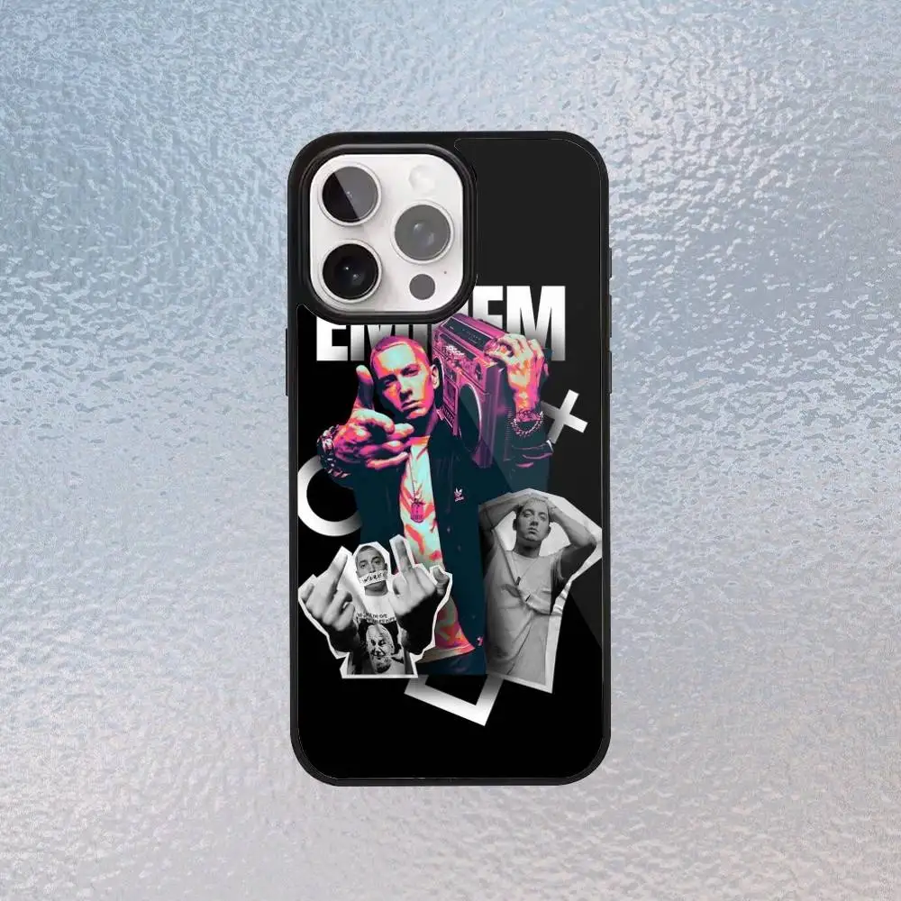 La funda de teléfono Rapper E-Eminem extremadamente atractiva para iPhone17,16,15,14,13,12,11 Plus,Pro Max, carga inalámbrica magnética Magsafe