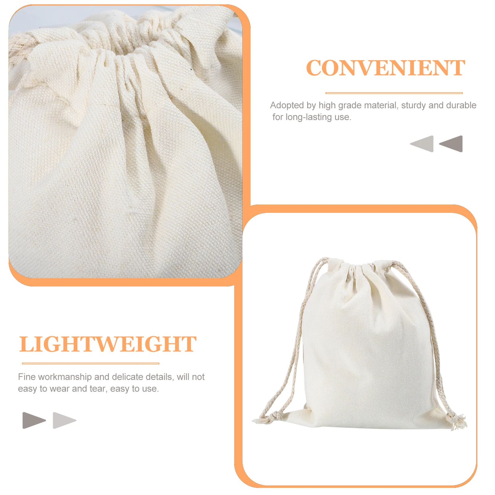 

4 Pcs Drawstring Bag Buggy Packaging Storage Canvas Pouch Household Portable Pocket