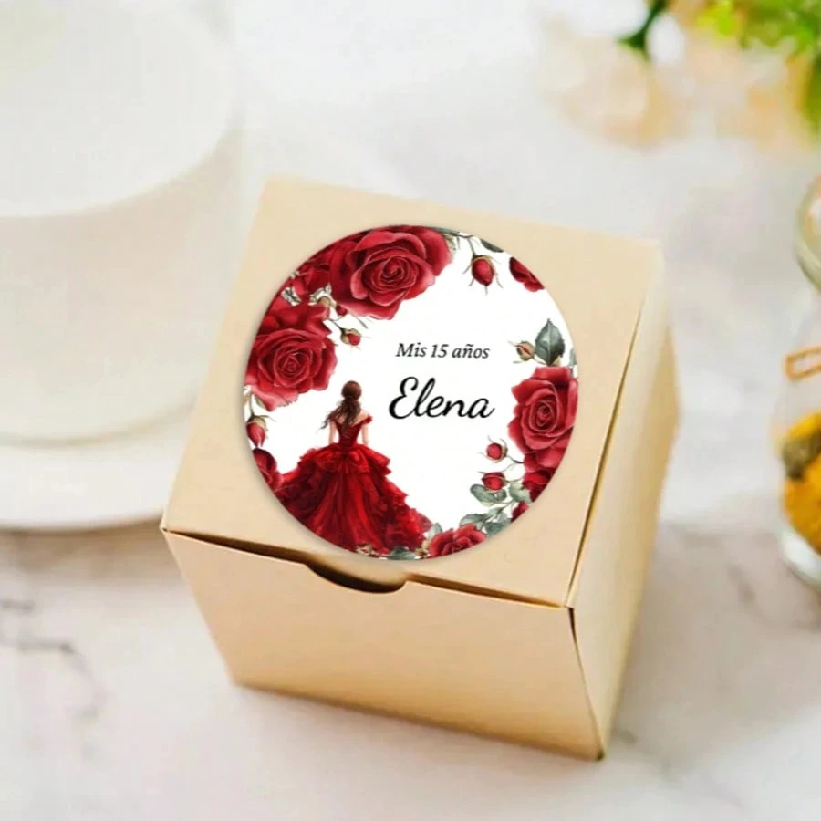 ملصقات تاج عيد الميلاد الخامس عشر المخصصة، طباعة جرافيك على شكل فراشة للديكور الشخصي