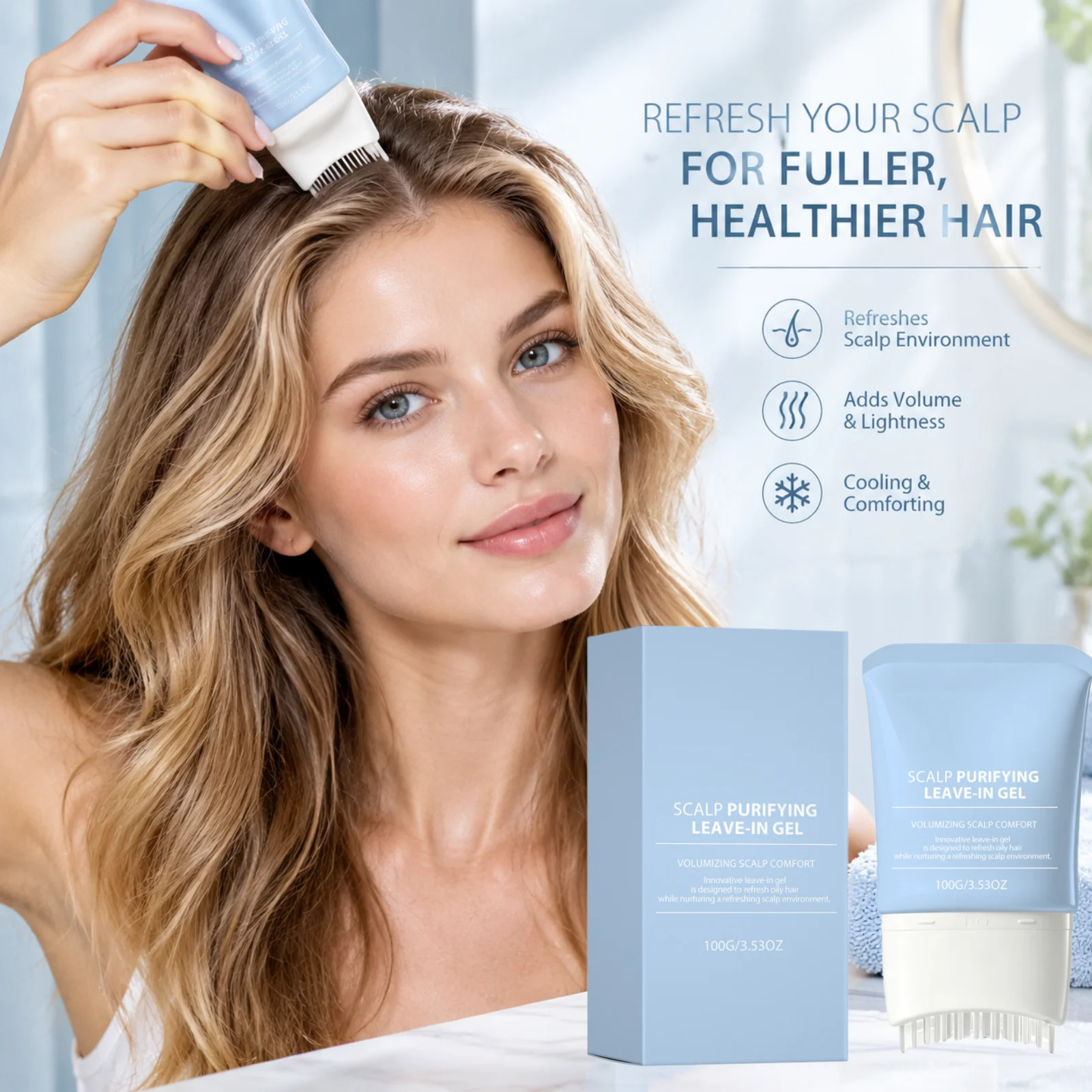 Root Lift Hair Gel No Rinse Hair Instant Volumizing Portable Non Clumping Tangle Free Moisturizing Lightweight Hair Lifting Gel