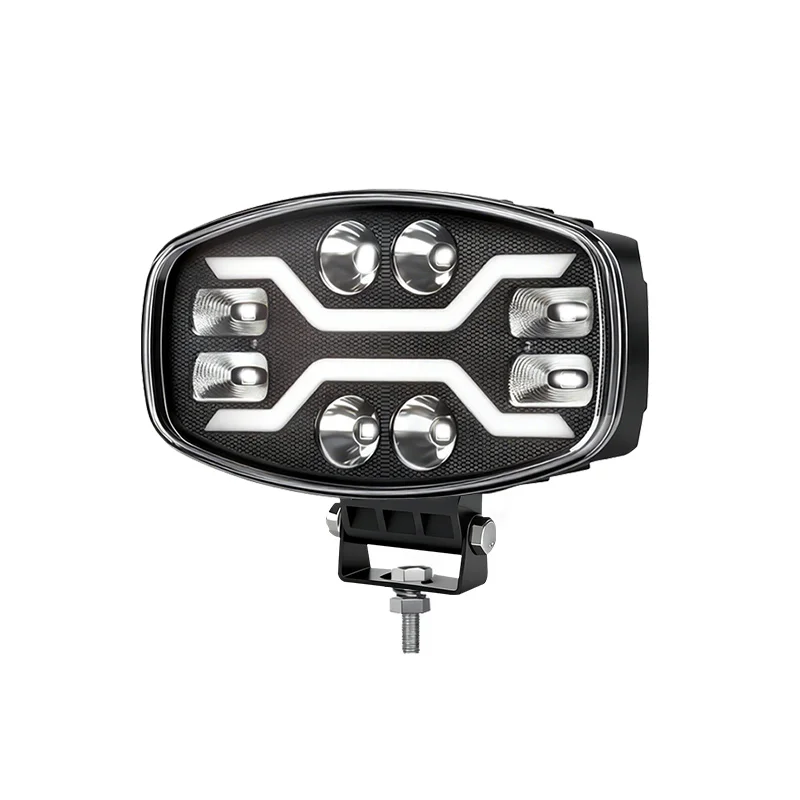 In Stock 12V 24V 10 Inch 80W Oval White Amber Position Truck Led Lights Truck Work Lights10 Inch Driving Light  for Truck Car