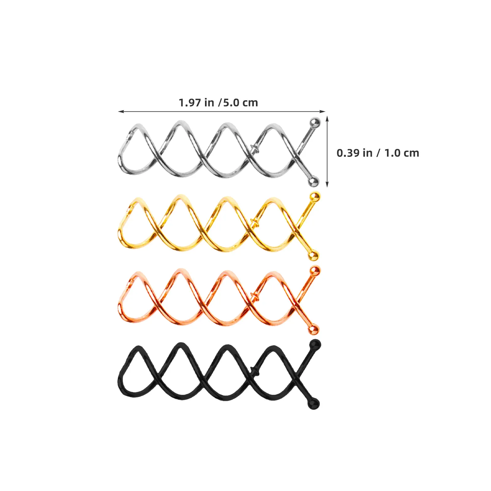 40Pcs Spiral Hairpins Metal Hair Bun Clips Rounded Tip Portable Styling Bun Twist Maker Hair Accessories for Women Girls Daily