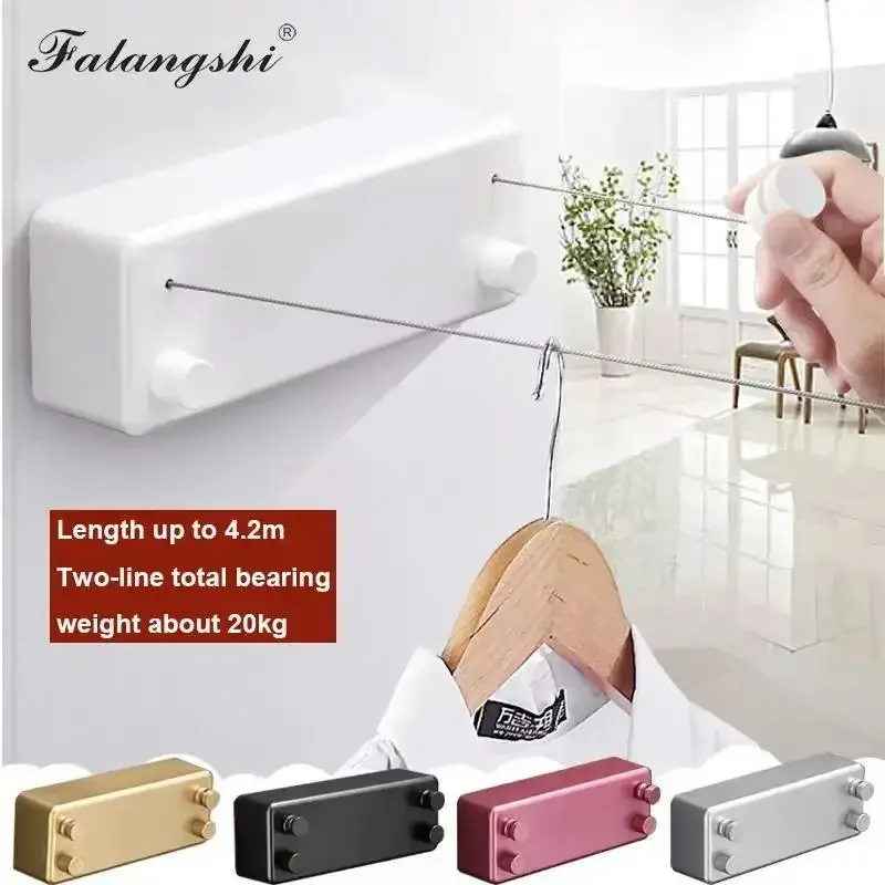 Clothes Line Dryer Bathroom Accessories Drying Rack White/Black/Golden/Silver Clothesline Rack Laundry Dryer Double Layer