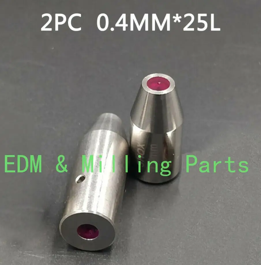 

2PCS CNC EDM Drilling/Puncher Part Wire Cut Ruby Electrical Guide OD 0.4MM*25MM For Drilling Puncher Mill Part