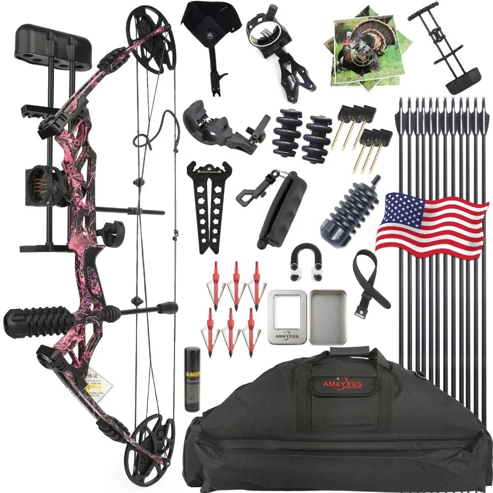 

Compound Bow Arrows Set 30-70lbs High Strength Alloy Handle Let-off 80% 320FPS for Outdoor Shooting Hunting Sports