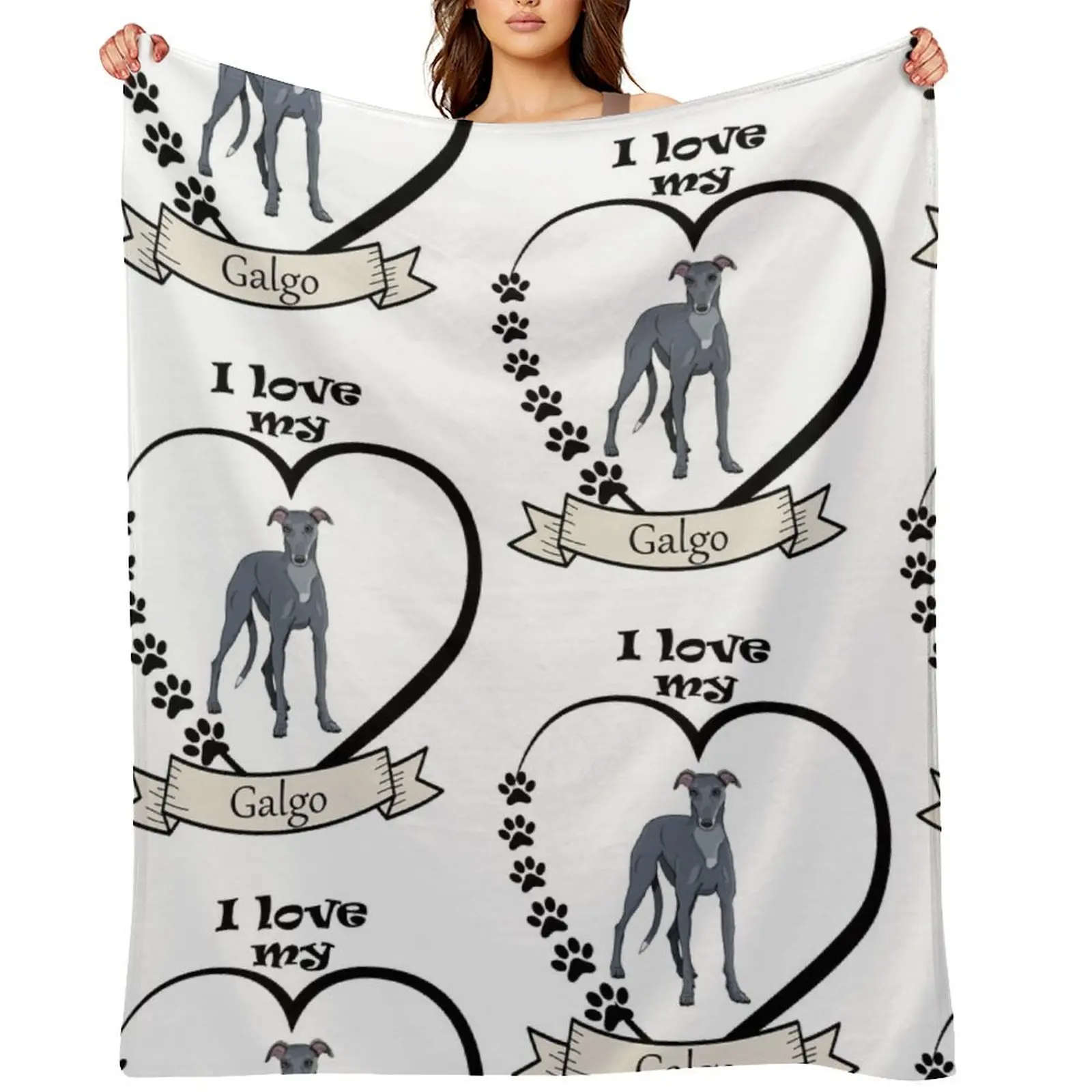 

Grey greyhound (galgo) Throw Blanket Picnic Summer Designers Fashion Sofas Blankets