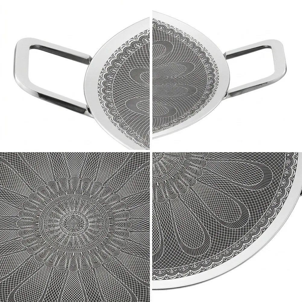 316 Stainless Steel Flat Grill Pan for For home Kitchen Outdoor BBQ 34/38cm Korean Style Griddle Plate Grey Color