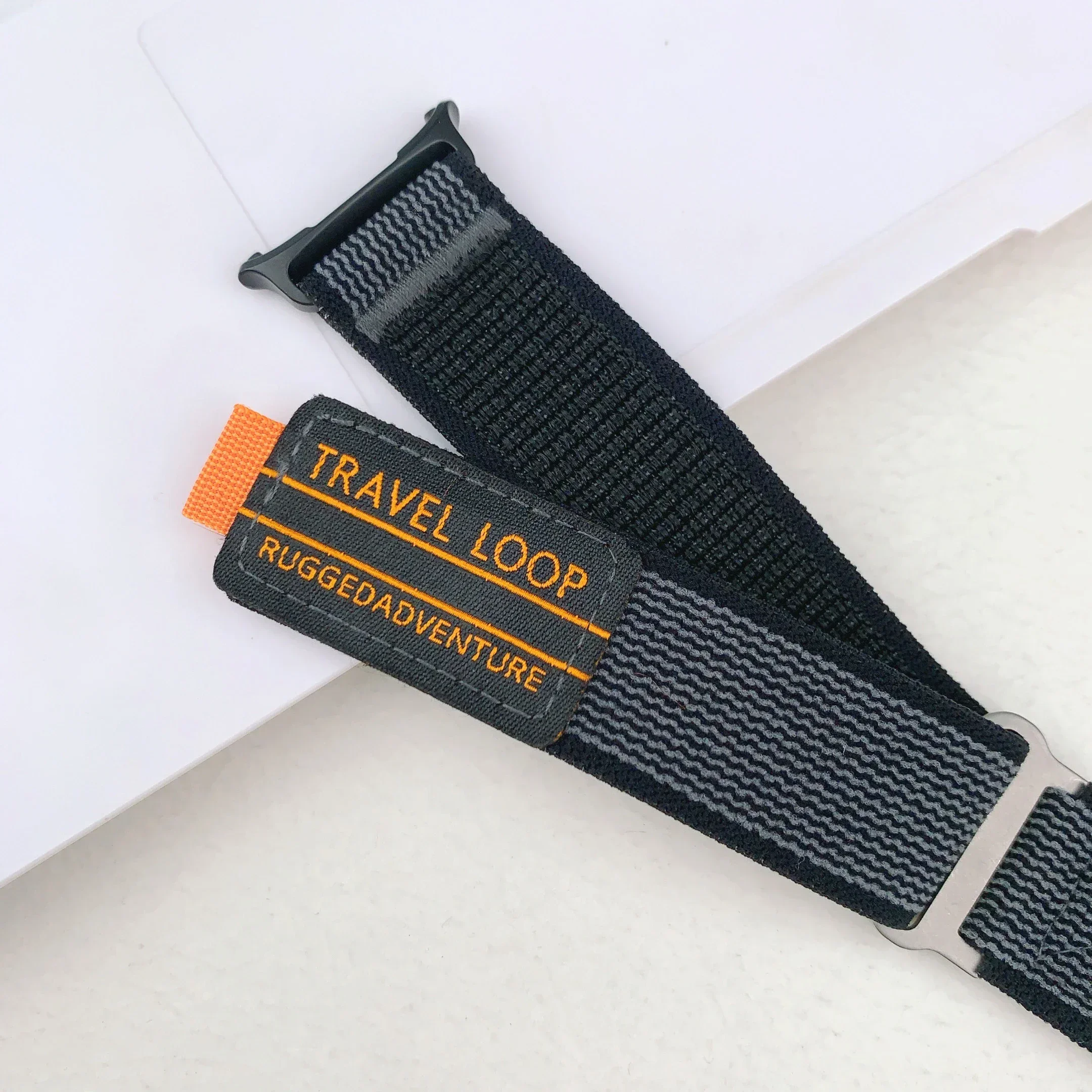 حزام رياضي من النايلون للرجال لهاتف Samsung Galaxy Ultra Travel Loop Strap لساعة Samsung Galaxy Ultra مقاس 47 ملم سوار ساعة أسود #3