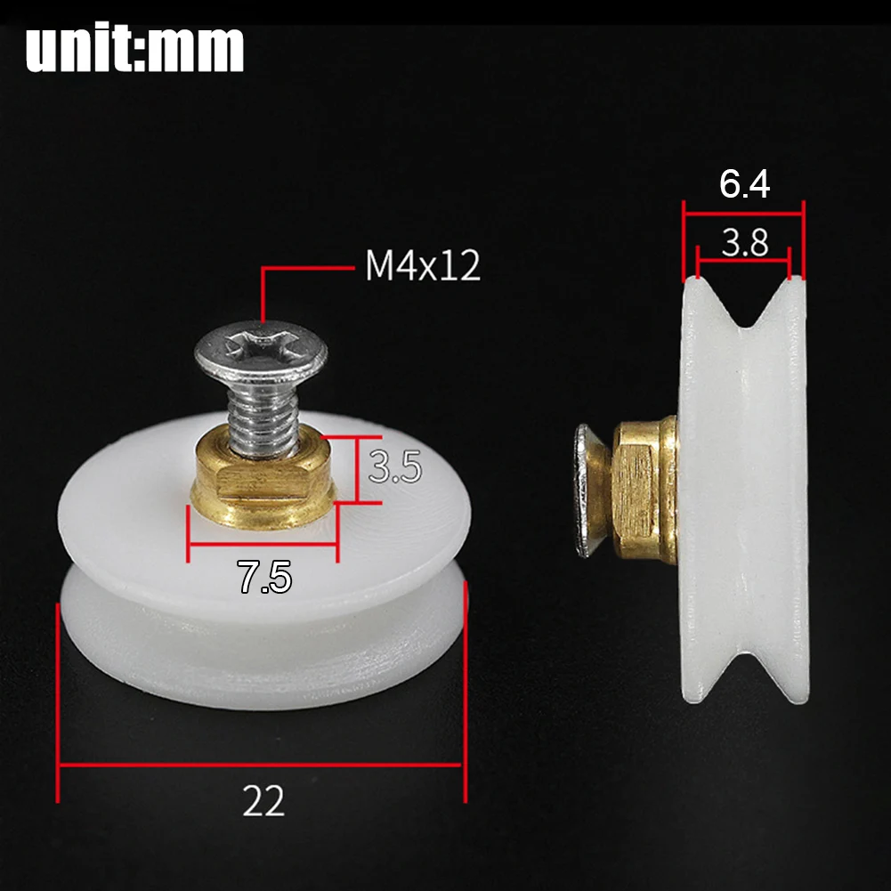 قطع الغيار بكرات عجلات 4/8 قطعة اكسسوارات الحمام أدلة استبدال العدائين بكرات باب الدش جديد عملي