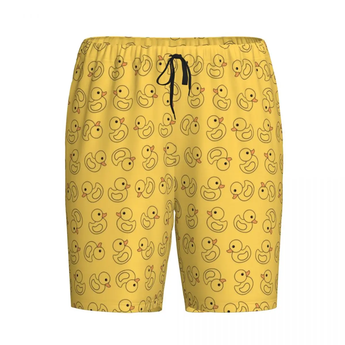 Homens personalizados borracha amarela pato pijama bottoms, Drawstring pijamas pijamas com bolsos, desenhos animados animais animais lounge shorts, fundo do sono