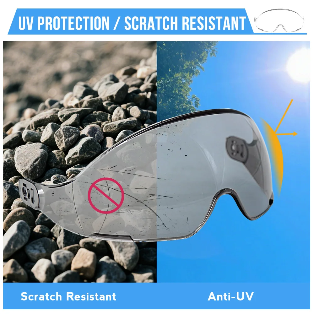 External Visor Goggles Accessories for Safety Helmet Replaceable With ANSI and CE Certification Clear Visor  Dark Visor