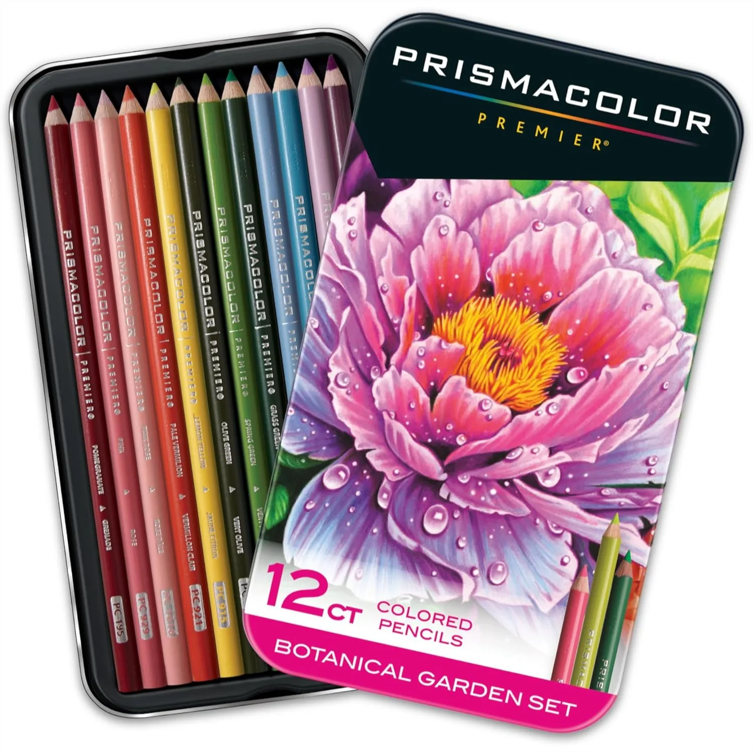 

Colored Pencil Set For Adult Coloring 12 Count Soft Core Botanical Garden Drawing Art Supplies