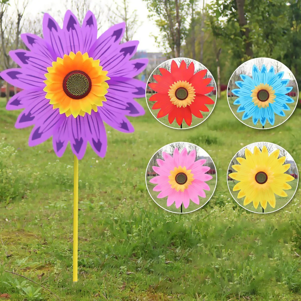 

Sunflower Windmill Pinwheel Colourful For Home Outdoor Garden Decoration Kids Windmill Toy Children's Gifts