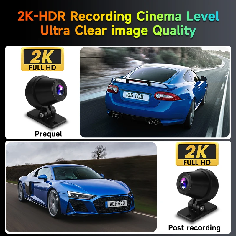 JMCQ 2K Motorcycle DVR IPX7 Waterproof Wireless Carplay Display Screen Portable Motorcycle camera WIFI GPS Dash Cam Auto Monitor