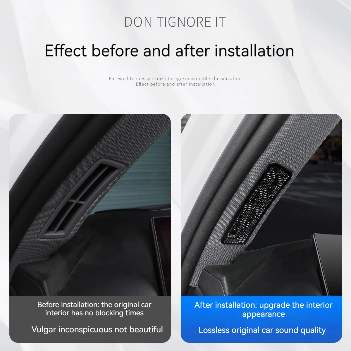 لسيارات BMW 5 Series i5 G60 2024 A-عمود منفذ الهواء غطاء غبار سيارة A-عمود الباب الأمامي عالية المدى القرن مكبر الصوت غطاء ملصق